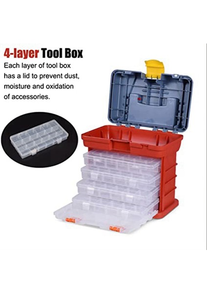 4 Katmanlı ve 72 Bölmeli Çıkarılabilir Alet Kutusu Vidaları Yerleştirebilir (Yurt Dışından) modelleri