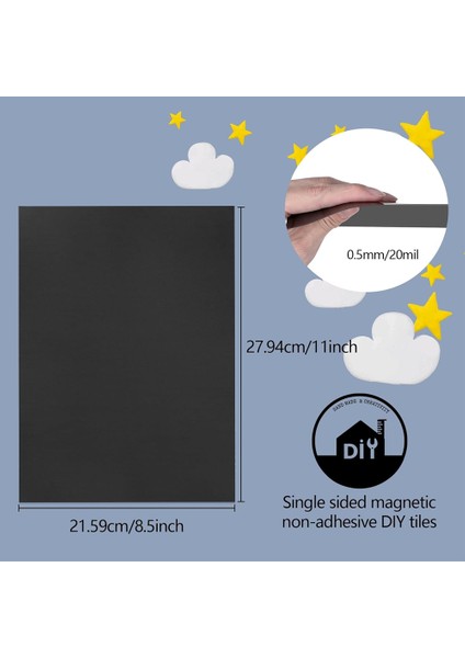 10 Adet 8,5 x 11 Inç Manyetik Levhalar Manyetik Kauçuk Levhalar (Yurt Dışından)