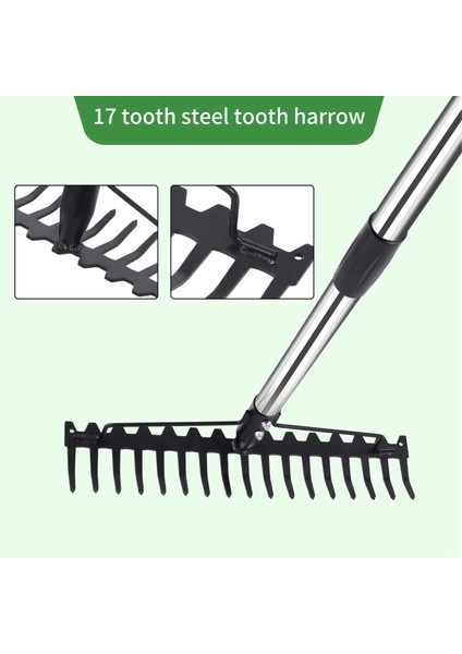 Yaylı Tırmık Ağır Hizmet Tipi Bahçe Tırmığı 17 Çelik Diş Metal Tırmık Aleti (Yurt Dışından) fırsatları