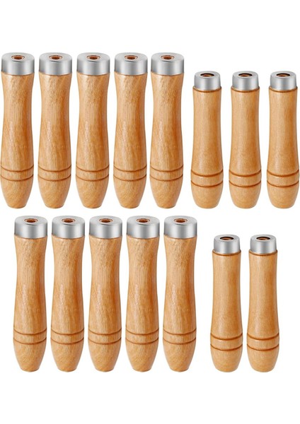 15 Adet Ahşap Dosya Yuvarlak Delik Küçük Ahşap Saplı (4mm+5mm+6mm) (Yurt Dışından)