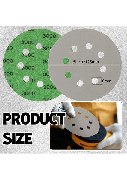 200 Adet Zımpara Kağıdı 5 Inç 8 Delikli Kanca ve Islak Kuru Zımpara Diski Cilalama Için (Yurt Dışından) modelleri