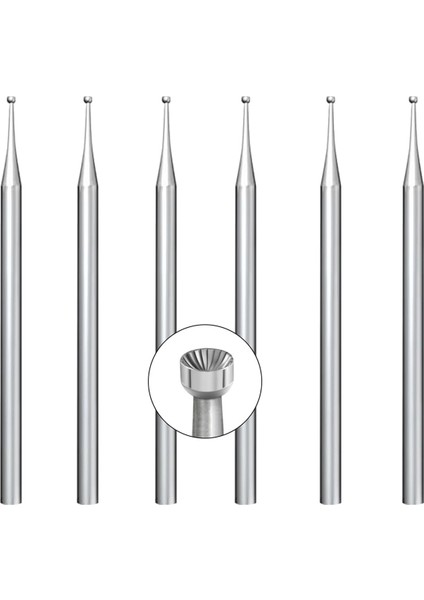 6 Adet 1.2mm Yuvarlak Bardak Freze - 3/32 Inç Saplı Tel Yuvarlatma Uçları (Yurt Dışından)