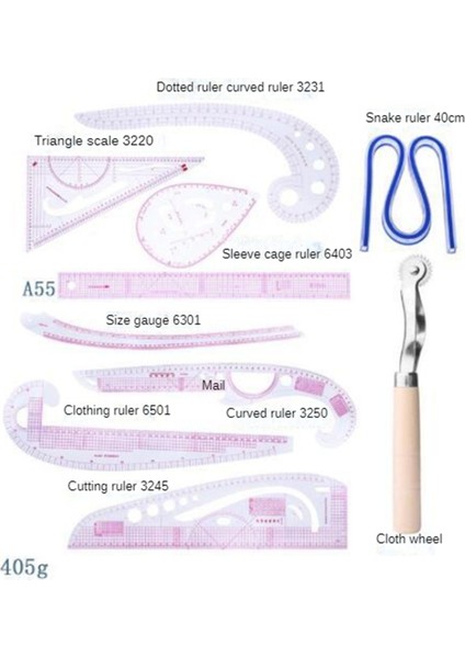 Moda Tasarımı Için Dereceleme Cetveli, Giyim Cetveli ve Desen Yapma Cetveli (Yurt Dışından) modelleri