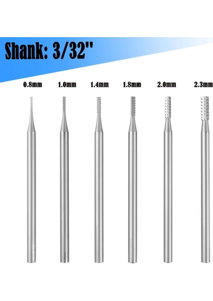 6 Adet Mücevher Frezesi - 3/32 Inç Saplı Silindirik - Kesim Frezeleri (Yurt Dışından) fiyatları