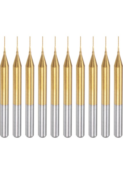Pcb Makinesi Için 10 Adet Titanyum Kaplama Karbür, 1/8 Inç Şaft 0.4mm (Yurt Dışından)