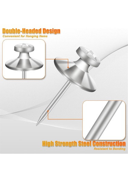60 Adet Çift Başlı Çivi Resimleri Asmak Için, Gümüş (Yurt Dışından) indirimleri