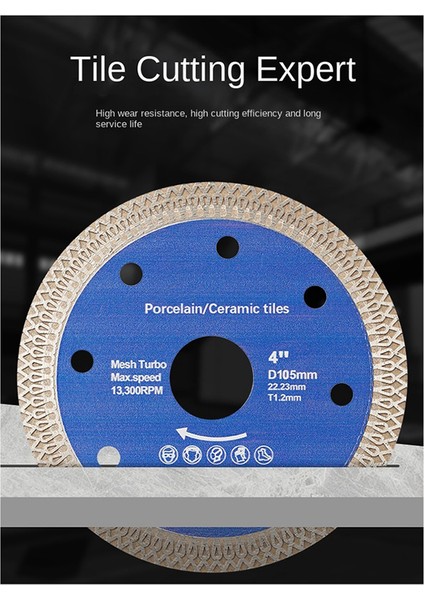 Fayans, Taş Kesme Bıçakları ve Dayanıklılar Için Testere Bıçakları 125X22.23MM (Yurt Dışından) fiyatları