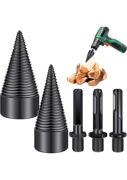 5 Adet Yakacak Odun Kütük Ayırıcı Matkap Ucu, Vida Konileri Yakacak Odun Ayırıcı (Yurt Dışından) fiyatları