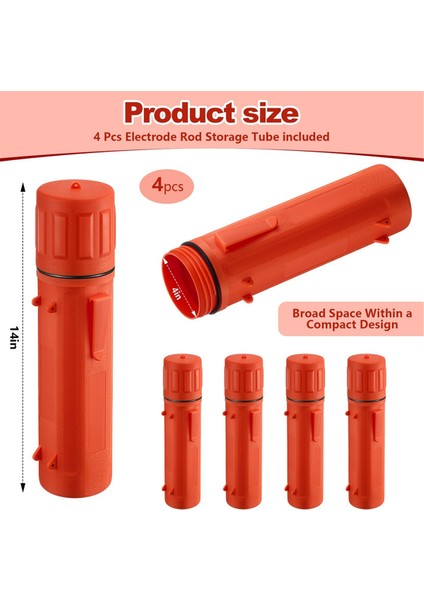 4 Adet Kaynak Çubuğu Depolama Hava Geçirmez Kaynak Çubuğu Kabı Turuncu (Yurt Dışından) fiyatları