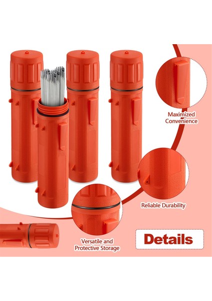 4 Adet Kaynak Çubuğu Depolama Hava Geçirmez Kaynak Çubuğu Kabı Turuncu (Yurt Dışından) modelleri