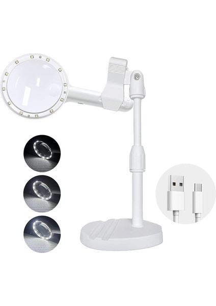 12 LED Işık ve Standlı 30X 60X Büyüteç (Yurt Dışından)