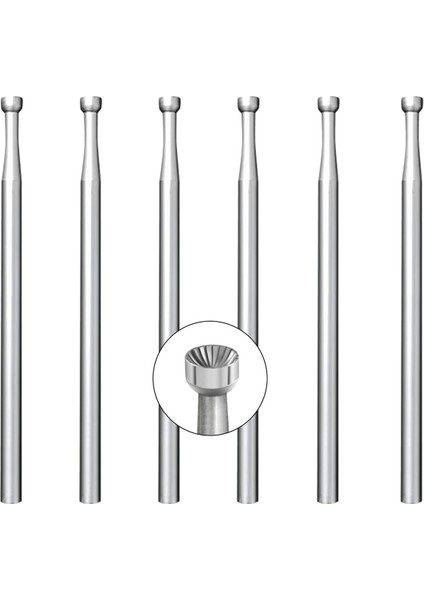 6 Adet 2.3mm Yuvarlak Bardak Freze - 3/32 Inç Saplı Tel Yuvarlatma Uçları (Yurt Dışından)