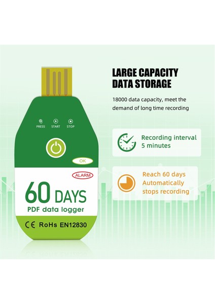 USB Sıcaklık Veri Kaydedici Sıcaklık ve Nem Kaydedici 60 Gün (Yurt Dışından) fiyatları