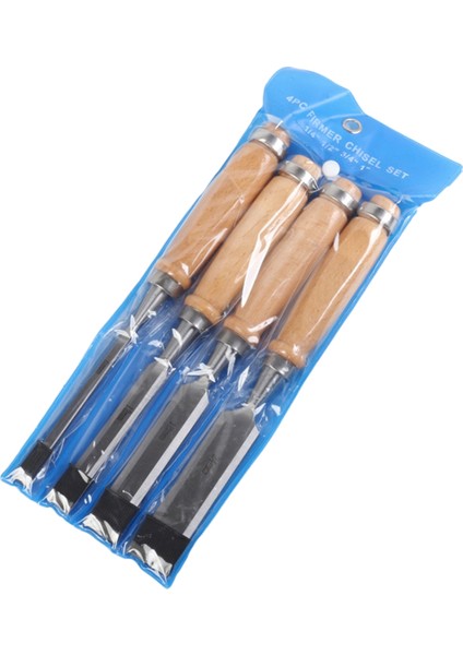 4 Parça Kapaklı Ahşap Keski Seti, Kayın Yüksek Etkili Sap (Yurt Dışından)