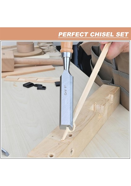 4 Parça Kapaklı Ahşap Keski Seti, Kayın Yüksek Etkili Sap (Yurt Dışından) fiyatları