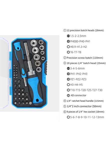 Garajlar ve Bisikletler Için 44 Parçalı Cırcırlı Tornavida Ucu Kovan Seti (Yurt Dışından) indirimleri