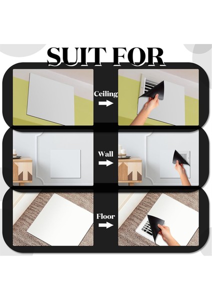 4 Parçalı Kare Manyetik Havalandırma Kapakları Kalın Manyetik Zemin Havalandırma Kapakları (Yurt Dışından) fırsatları