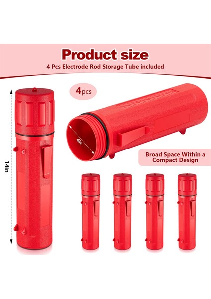 4 Adet Kaynak Çubuğu Depolama Hava Geçirmez Kaynak Çubuğu Kabı Kırmızı (Yurt Dışından) fiyatları