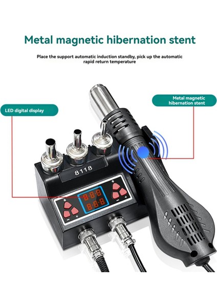 8118 Smd Yeniden Işleme Lehimleme Istasyonu 2'si 1 Arada Sıcak Hava ve Lehimleme Demiri Abd Fişi (Yurt Dışından) fiyatları