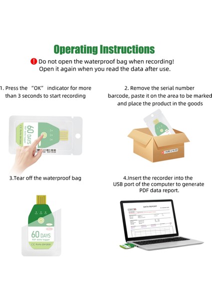 USB Sıcaklık Veri Kaydedici Sıcaklık ve Nem Kaydedici 90 Gün (Yurt Dışından)