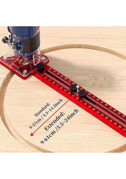 Yönlendirici Frezeleme Yiv Braketi, 9-61CM Yarıçaplı Yönlendirici Daire Kesme Aparatı (Yurt Dışından) fırsatları