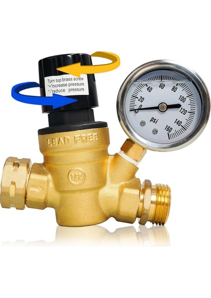 Rv Su Basınç Regülatörü, Gösterge ve Giriş Filtresi ile Rv Için (Yurt Dışından)