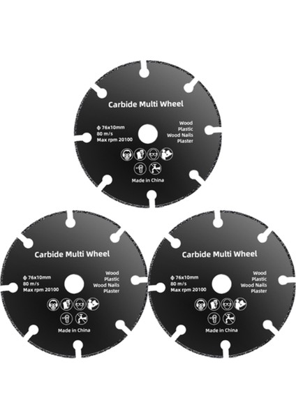 76MM Kesme Diski Dairesel Reçine Taşlama Tekerleği Testere Bıçağı 3 Adet (Yurt Dışından)