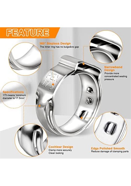 1/2 Inç Pex Cinch Kelepçe Halkası, Cinch Sıkma Halkası Cinch Kelepçe (Yurt Dışından) modelleri