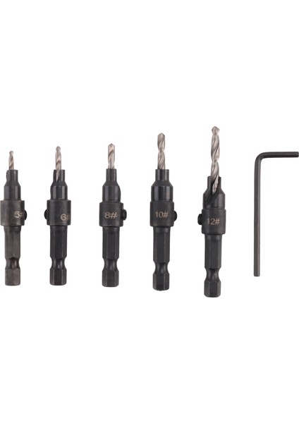 5 Adet Ahşap Işleme Delik Açıcı Seti Altıgen Vida Donanım Araçları (Yurt Dışından)