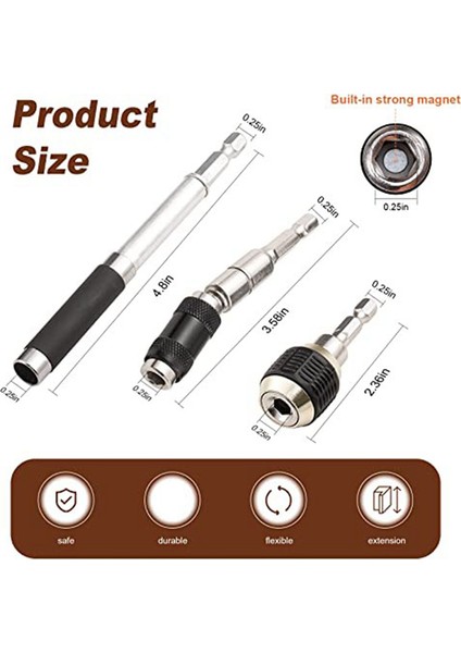 Matkap Ucu Tutucu Uzatma 6 Parça Esnek Manyetik Döner Uç Tutucu (Yurt Dışından) indirimleri