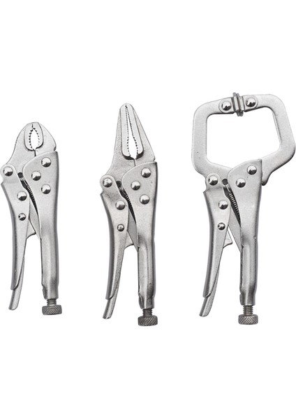 3 Adet Mini Mengene Kilitli Kavisli Çeneli Pense ve Uzun Burun ve C Kelepçesi (Yurt Dışından)