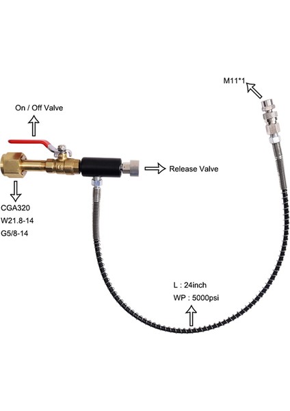 Co2 Yeniden Dolum Dolum Adaptörü Dönüştürücü, G5/8-14 Ila M11X1 (Yurt Dışından) fiyatları
