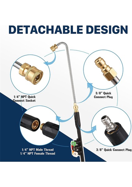 Basınçlı Yıkama Makinesi Uzatma Çubuğu, 1/4ın Zeminden Temizleme Aletleri (Yurt Dışından) modelleri