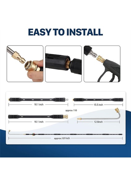 Basınçlı Yıkama Makinesi Uzatma Çubuğu, 1/4ın Zeminden Temizleme Aletleri (Yurt Dışından) indirimleri