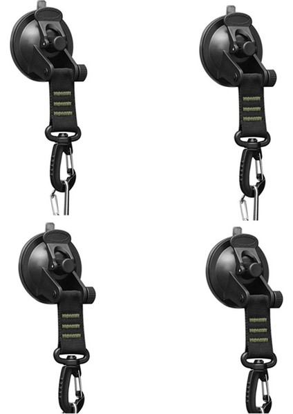 Tente Için 4 Adet D Halkalı 360° Dönebilen Kancalı Vantuz-Yeşil (Yurt Dışından)