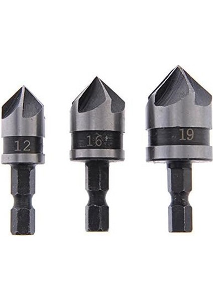 3 Adet 1/4 Inç Altıgen 12/16/19MM Ahşap Metal Matkap Ucu Için Havşa Delme Seti (Yurt Dışından) fiyatları