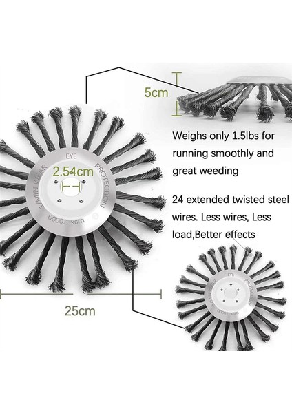 10IN Weed Çelik Tel Fırça, Evrensel Adaptörlü Tel Kesme Bıçağı (Yurt Dışından) fırsatları