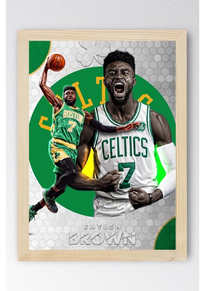 Jaylen Brown Çerçeveli Tablo - Boston Celtics Nba Posteri Tablo