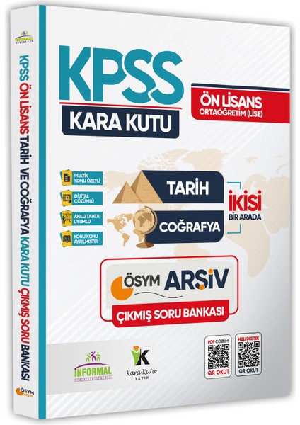 Kpss Ön Lisans-Ortaöğretim Tarih ve Coğrafyanın Kara Kutusu Ösym Çıkmış Soru Bankası Dijital Çözümlü