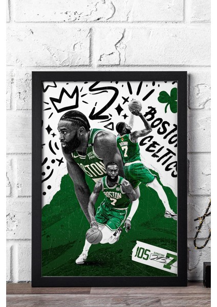 Jaylen Brown Çerçeveli Tablo - Boston Celtics Nba Posteri Tablo
