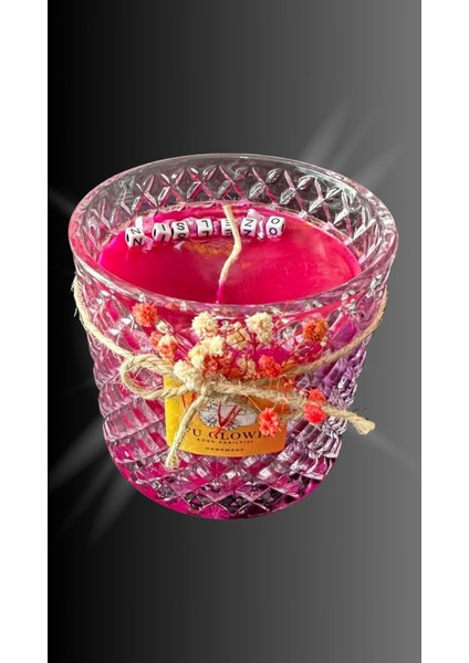 11X10 Kristal Camda Dekoratif Kokulu Mum – Pembe