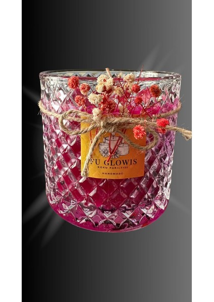 11X10 Kristal Camda Dekoratif Kokulu Mum – Pembe