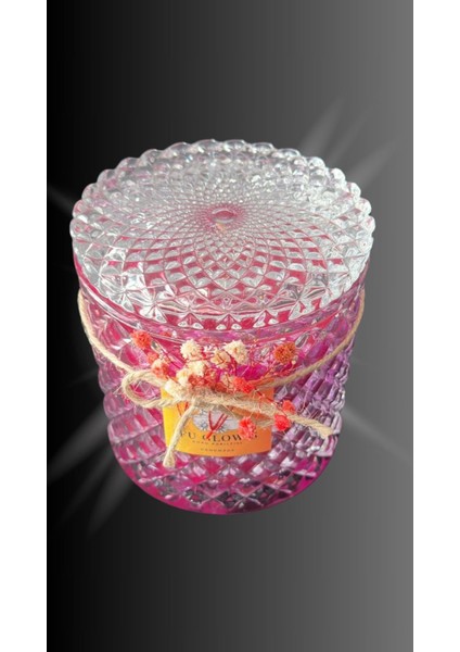 11X10 Kristal Camda Dekoratif Kokulu Mum – Pembe