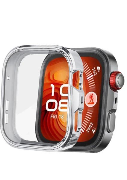Huawei Watch Fit 4 Pro ile Uyumlu Kasa ve Ekran Koruyucu 360 Tam Koruma Silikon Kılıf