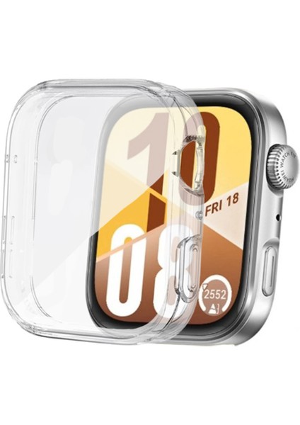 Huawei Watch Fit 4 ile Uyumlu Kasa ve Ekran Koruyucu 360 Tam Koruma Silikon Kılıf