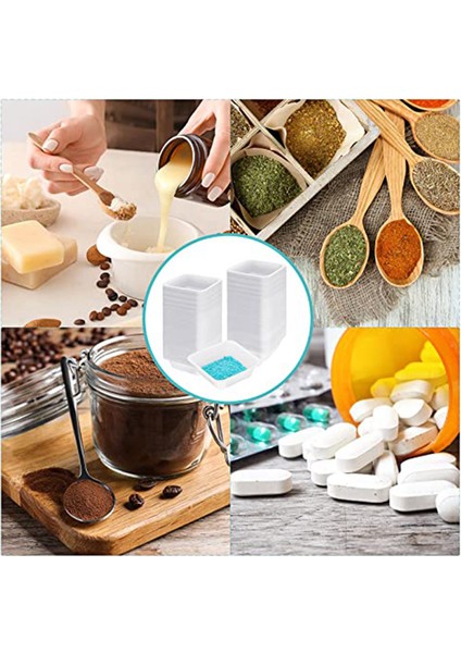 250 Paket Tartım Tekneleri Orta 100ML Kare Tek Kullanımlık Plastik Tepsiler (Yurt Dışından)