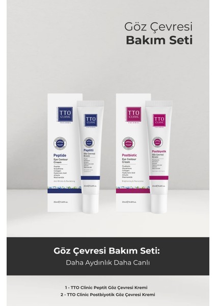 Clinic Göz Çevresi Bakım Seti Peptit ve Postbiyotik Avantajlı Paket