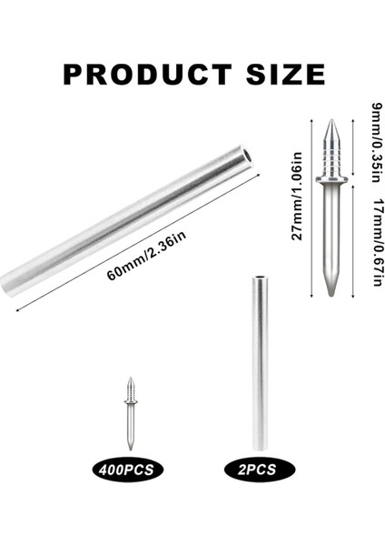 400 Adet Dikişsiz Çivi Çift Başlı Vida, Manşon Aletiyle (Yurt Dışından) fırsatları