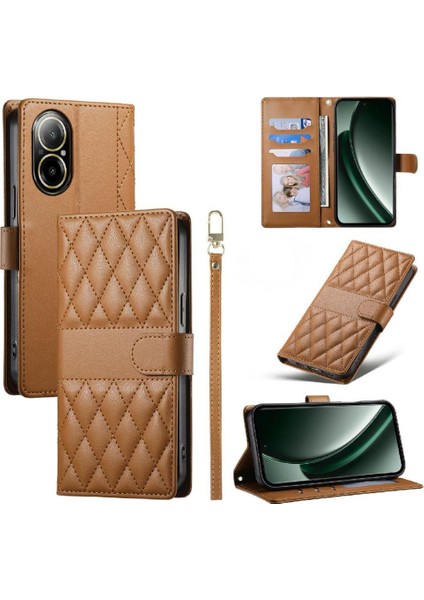 Realme C67 4g Deri Çanta Çift Sapanlar Darbeye Dayanıklı Cüzdan Için Flip Case (Yurt Dışından)