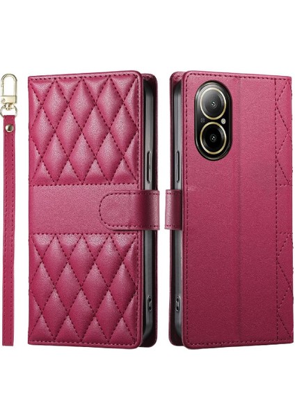 Realme C67 4g Deri Çanta Çift Sapanlar Darbeye Dayanıklı Cüzdan Için Flip Case (Yurt Dışından) fırsatları